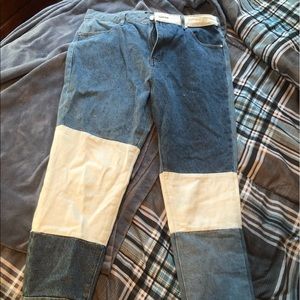 Color Block Boyfriend Jeans